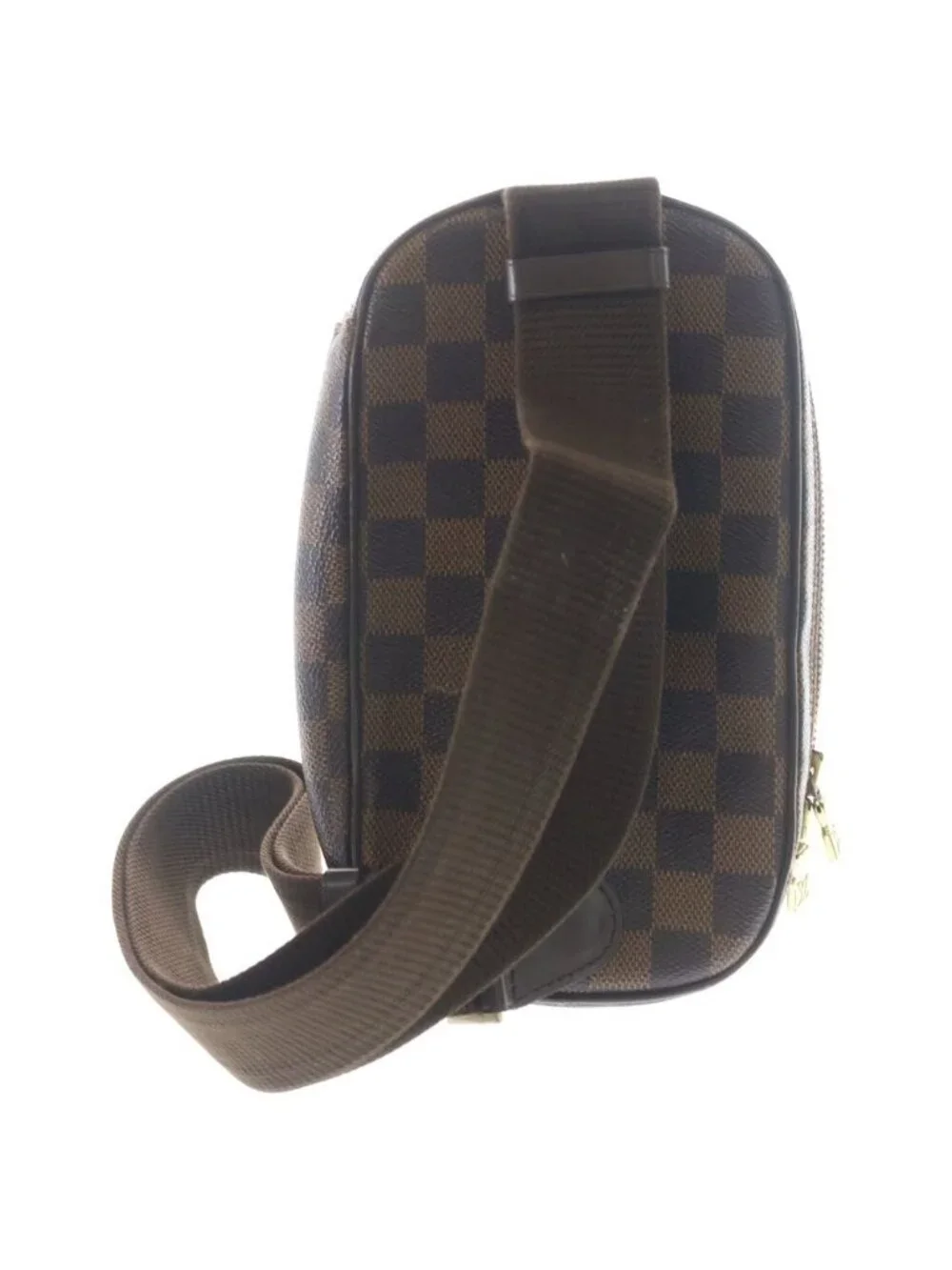 Louis Vuitton Damier Pochette Gange Waist Bag Brown Leather Gold - Picture 2 of 7